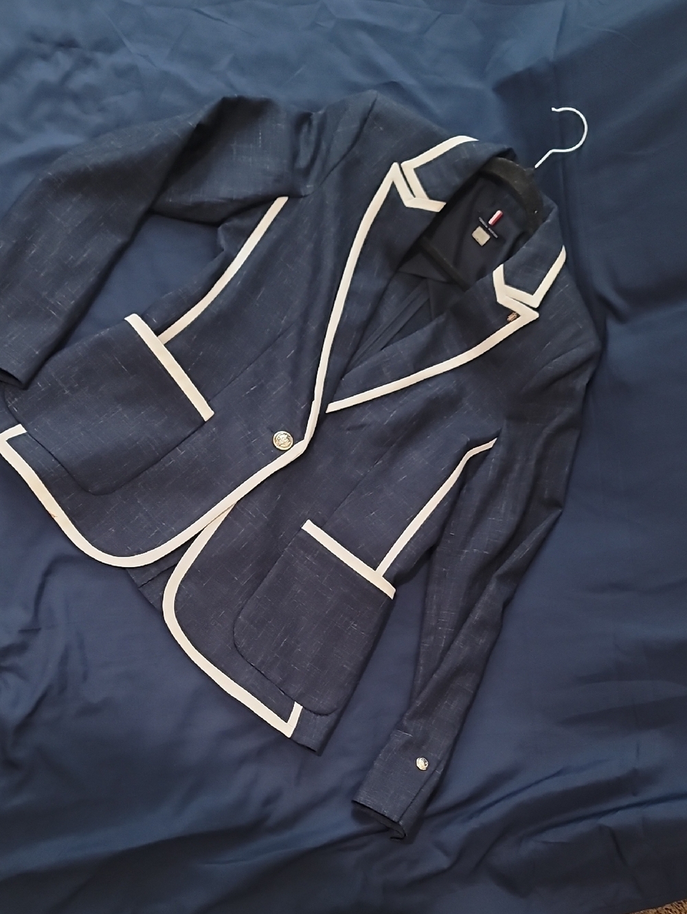Tommy Hilfiger Navy Blazer with White Trim